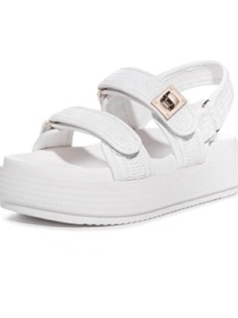 Women's White Platform Sport Sandals with Adjustable Straps